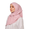 Sulam Mekar Ironless Chiffon Triangle Bawal in Ballerina Pink